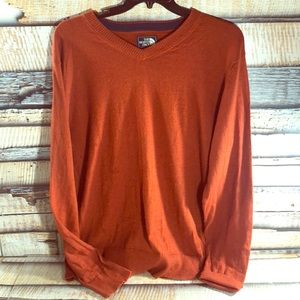 North Face Men’s V Neck Sweater Copper Sz XL